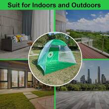 适用于后院练习挥杆的高尔夫击球练习网，适用于室内外车库的高尔夫球击球、投掷和击球练习网，带框架和球网的高尔夫挥杆训练冲击笼。 - 綠色 - 查看 6