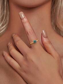 1 Pc S925 Sterling Silver Retro 4-Leaf Clover Cubic Zirconia Ring Dainty Minimalist Fashionable Elegant Everyday Jewelry For Women Sweet Girl Shiny Four-Leaf Flower Jewelry - Vintage Four-leaf Clover Ring - View 3