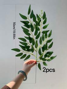 1/32/2/3/7/15pcs Luxury Artificial Italian Fake Leaf Branches, Outdoor Faux Green Leaves Bouquet, Suitable For Wedding And Event Decor, DIY Vase Bouquet, Bridal Wedding Arch, Table And Home Center Decor, Outdoor Events And New Year Home Decoration, Christmas Decor Party Packs - Green - View 11