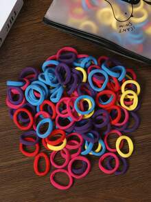 200 piezas de lazos de pelo elásticos y pequeños para niñas con cabello fino, versátiles y de moda para uso diario - Multicolor - Ver 4