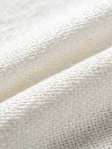 1 Peça Tecido Respirável Semelhante a Linho de Cor Branca Sólida, Adequado para Sofá, Cortina, Costura DIY - Branco - Visão 3