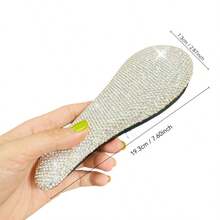 Luxury Rhinestone Anti-Static Hair Brush With Cushion Handle, Suitable For All Hair Types, ABS Plastic Handle Comb, Hair Styling Tool - White - View 4