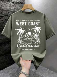 Men's Fashionable Printed Loose Fit Short Sleeve T-Shirt | Exquisite Design | Summer Essential | Easy To Match, Showcasing Your Style - 白色 - 查看 11