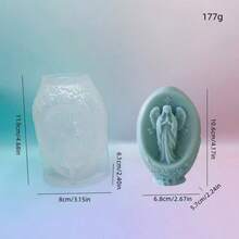 1pc Egg-Shaped Human Figure Aroma Candle Silicone Mold, Easter Jesus Egg, Virgin Mary Egg, Fragrance Stone Plaster Silicone Mold - White - View 10