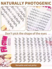 80pcs C Curl Lower Lashes, Soft Natural Looking Lower Eyelashes For Beginners, Voluminous Curled, Versatile Sweet & Edgy Lower Lashes With Strong Vividness, Cute Fresh Cartoon Series Segmented Bottom False Eyelashes - C - View 6