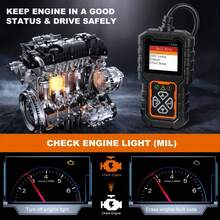 OBD2 Car Code Scanner, Diagnostic Scanner Code Reader, Engine Fault Code Clearing, Code Reading, Code Clearing, Battery Test, Check Engine Light SHXB - Black - View 4