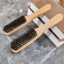 CKZXS Bristle Slick Back Hair Brush - Soft/Medium Smoothing Hairbrush To Style, Polish, & Lay Hair Down Flat To Create A Sleek Frizz Free Hairstyle For Women And Men - Wooden Handle - Nude - View 9