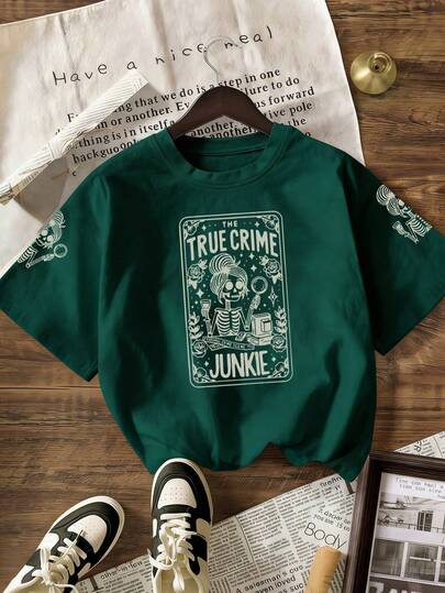 Plus Size Women Leopard Print Letter Graphic Casual Everyday Short Sleeve T-Shirt