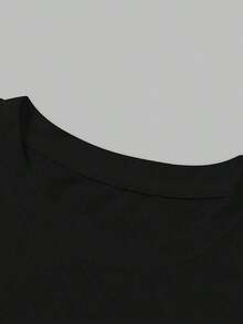SUMMER Tops A Tight-Fitting Top, Creative Cute Apple Star Pattern Printed T-Shirt, Tight-Fitting Short-Sleeved Round Neck Casual Top, Summer And Spring, Women's Clothing Only Tops/No Bottoms L14658, Tops For Women, Vacation Outfits For WomenCasual Daily Wear,Easter Short Sleeves,Easter Outfits For Women - 黑色 - 查看 3