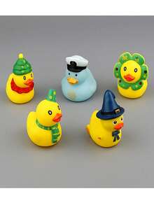 1pc Bestselling Creative Bath Toy Squeaky Small Yellow Duck, Low Decibel Squeak, Teenage Bathing Water Toy, Small Gift - Multicolor - View 5