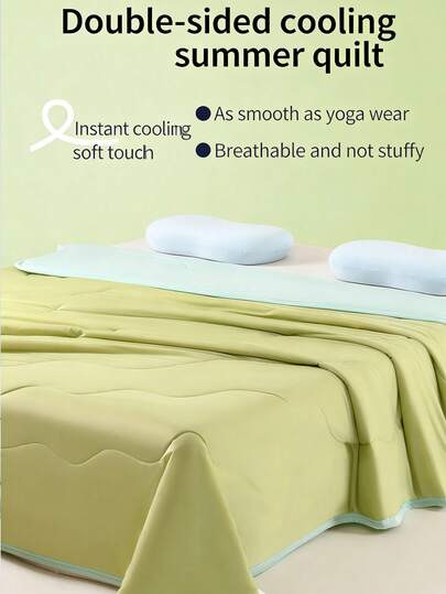 1pc Comfortable Minimalist Summer Quilt, Cooling Blanket, Ultra-Soft Breathable Lightweight Blanket, Smooth Skin-Friendly Fabric, Available In Multiple Colors, Soft High-Density Resilient Easy-Care Design, Suitable For Single Or Double Bed, Thin All-Season Design For Home, Bedroom, Living Room And Office Use
