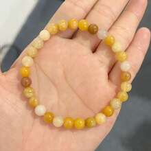 Fashionable Minimalist Women's Natural Yellow Agate Elastic Bracelet - Charming Accessory For Casual Outfits, Blessing Gift, Unisex, Boosts Confidence, Versatile And Elegant. Perfect For Valentine's Day, Holidays, Personalized Gifts, Or Graduation Season - Multicolor - View 6