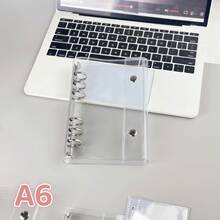 1pc A6/A7/A8 Transparent Double-Ring Binder Notebook/Sticker Album, Sticker Album, Loose-Leaf Binder, Sticker Storage Box, Pencil Case, Sticker Album Loose-Leaf Binder, Refill, Sticker Album, Loose-Leaf Notebook - Multicolor - View 17