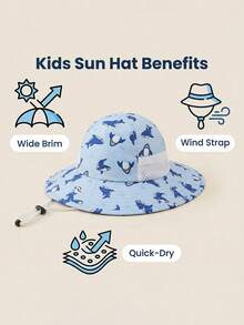 1-2岁/3-5岁/6-10岁儿童户外防晒帽，透气面罩遮阳帽，可拆卸渔夫帽，夏季保暖 - 1PC - 查看 11