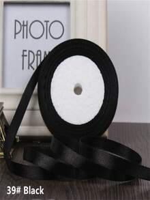 1 Roll 6mm-0.24inch 25 Yards Multi-Color Polyester Satin Ribbon, Solid Color Satin Ribbon Suitable For Gift Box Packaging, DIY Crafts, Wedding Party Decorations, High Density Handmade Weaving - 6mm Polyester Satin Ribbon - View 22
