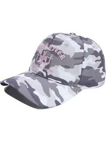 1 chiếc mũ lưỡi trai kiểu retro sành điệu họa tiết rằn ri thêu chữ thập, mũ đôi thời trang đường phố rằn ri cho các trận đấu thể thao, mũ cài khóa mềm mại, chất liệu thoáng khí. - Nhiều màu - Xem 4