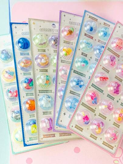 1张随机款式3D立体浮雕贴纸，适用于装饰手机、笔记本电脑、行李箱、杯子、滑板、笔记本和吉他。它们非常适合日常使用、儿童生日礼物、返校准备、旅行配件和青少年房间装饰。