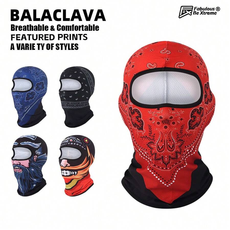 Fabulous Be Xtreme Summer Cashew Flower Cycling Balaclava Face Mask, Breathable, Moisture-Wicking, Quick-Drying, Stretchy - Multicolor - View 1