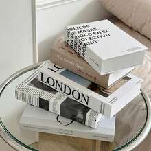 5 piezas Decoración minimalista moderna para escritorio de oficina, estantería de lujo para sala de libros, adornos creativos, libros decorativos falsos para transmisión en vivo y fondo fotográfico - 5Pcs - Ver 8
