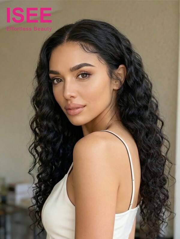 ISEE Hair Wear And Go 无胶水波纹蕾丝前假发，9*6 高清蕾丝，未经加工，柔软健康，16-26 英寸，180% 密度，预剪预拔发际线，预漂白迷你结，巴西真人处女发，打造时尚造型，展现艺术优雅、活力四射的女士风采，适合日常休闲、浪漫度假、运动休闲、伴娘礼物、美发用品、女士配饰等各种场合。这款假发让您在夜晚的派对中更加光彩照人。