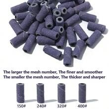 50Pcs 3mm Black Purple Nail Art Sanding Bands With Mandrel, Professional Manicure Grinding Polishing Tool For Home & Salon Use - Purple - View 2