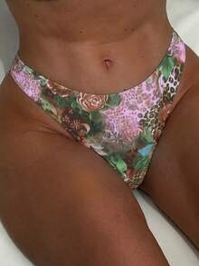 Sultry Sol 2026 New Rose Leopard Print Bikini Two Pieces Swimwear, Pool Party Style For Women - Multicolor - View 5