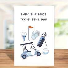 1张高尔夫主题父亲节/生日贺卡，独特文具及礼品包装 | 爸爸特别日子的理想之选 - 均碼 - 查看 9