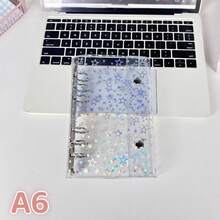 1 pieza Carpeta de anillas dobles transparente A6/A7/A8, Cuaderno de pegatinas, Carpeta de hojas sueltas, Almacenamiento de pegatinas, Estuche para lápices, Carpeta de cuaderno de pegatinas, Páginas interiores de recambio, Cuaderno de pegatinas, Cuaderno de hojas sueltas - Multicolor - Ver 17
