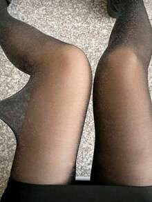 1/2pcs Women's Shiny Tights, Slim Fit Sexy Versatile Stockings - Black - View 1