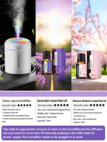 Portable Humidifier, Mini Desktop USB Humidifier, 180ml Water Tank, 2W Low Noise Suitable For Office, Travel, Bedroom, Black/White Car Accessories, Aromatherapy Humidifier, Air Freshener - Cylinder - View 15
