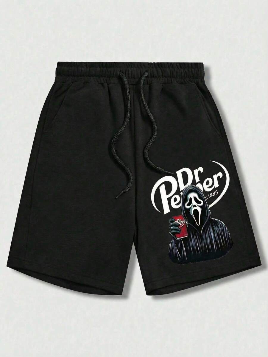 The New Men's Summer Shorts Are Fashionable With Printed Patterns. The Sportswear And Half-Pants Are Breathable, Sweat-Absorbent, Heavy, Durable And Long-Lasting - 黑色2 - 查看 1