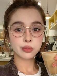 1 Cặp kính mắt mèo thời trang Y2K dành cho nữ - Màu nâu  Mocha - Xem 3