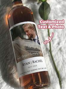 1-12 Pcs Custom Wine Bottle Labels Suitable For Weddings, Bridal Showers, Newlyweds, Couples, Special Events, And Holiday Parties. Waterproof Personalized Text Stickers; Can Be Used As Bridesmaid Champagne Labels, Bridesmaid Wedding Party Invitation Labels, And The Mini Version Can Also Be Used As A Creative Bridesmaid Gift Box. - Multicolor 1 - View 2