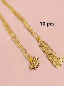 10pcs/20pcs/50pcs/100pcs 18K Gold Plated Stainless Steel High Quality O-Ring Chain With Lobster Clasp Extension Chain, DIY Necklace Making Supplies - Necklace - View 15