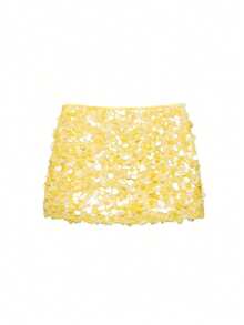 DEEKA Summer New Women's New Fashion Sequin Embellished Punk Mini Skirt Spring Spring - Vàng 1 - Xem 5