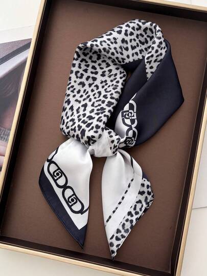 1pc Paisley Print Faux Silk 70cm Square Scarf, Men's Bandana, Versatile Neck Scarf, Sun Protection