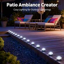 30Pcs Solar LED Pathway Lights Outdoor, 32Ft/10M,8 Modes, Solar Garden Lights Waterproof, Multi Color Landscape Stake Lights, In-Ground Yard Lawn Walkway Lights For Patio Backyard Camping Party Garden Decor - 白色燈光 - 查看 8