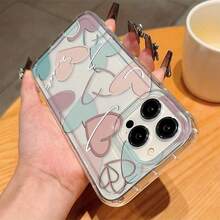 Airbag Transparent Heart-Shaped TPU Anti-Fall Full Coverage Protective Case, Suitable As Birthday And Christmas Gifts For Couples, Girlfriends, Daughters, Boyfriends, And Teenage Girls - Clear - View 4