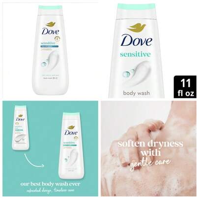 Moisturizing Body Wash For Sensitive Skin Gentle Hypoallergenic Shower Gel Women All Skin Types 11 Oz