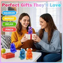 12 Peças Brinquedo Macio e Texturizado com Desenho de Urso de Goma e Bola de Doce Coloridos, Brinquedo para Alívio de Ansiedade e Melhora da Atenção, Brinquedo de Aperto Recheado com Açúcar de Malte, Jogo Sensorial, Bola de Aperto para Alívio de Estresse, Lembrancinhas de Festa, Brinquedos Sensoriais Fidget para Adultos e Crianças, Bola de Aperto Lenta de Alívio de Estresse - Padrão de fluxo - Visão 6