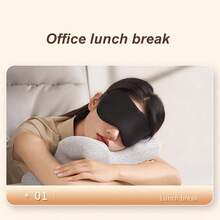 1pc Silk-Like Eye Mask, Nap Essential, Sleep Mask, Lightweight Breathable For Home, Office, Travel, Relieve Eye Fatigue - A - View 7