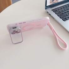 [Lens Bracket With Film] Energetic Shell + Woven Lanyard, Skin-Friendly Matte Finish, Invisible Foldable Metal Bracket, Electroplated Drip Oil, Matching Eagle Eye, Magnetic Charging Phone Case Suitable For IPhone 17 PROMAX/16/15/14/13/12/11 - Violet Purple - View 3