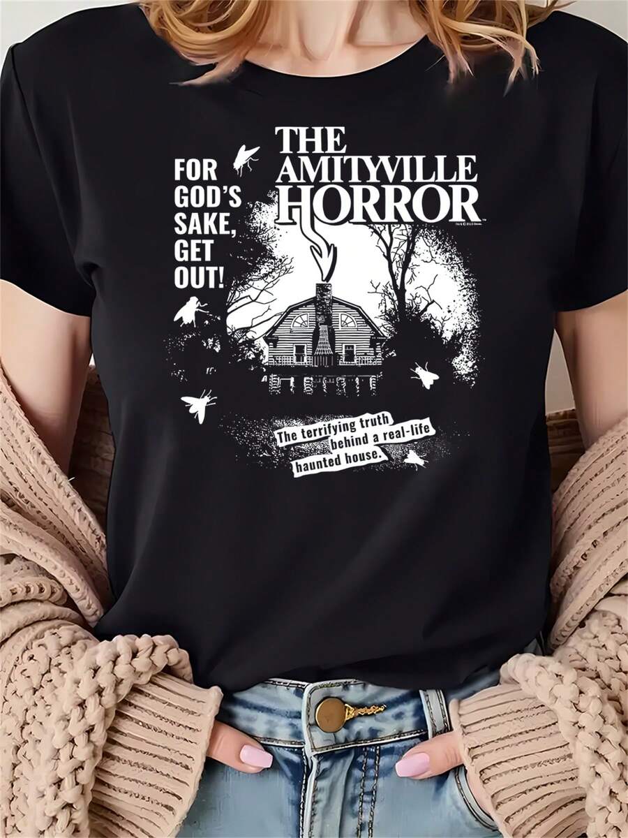 Amityville Horror Terrifying Truth 's T Shirt - Negro - Ver 1