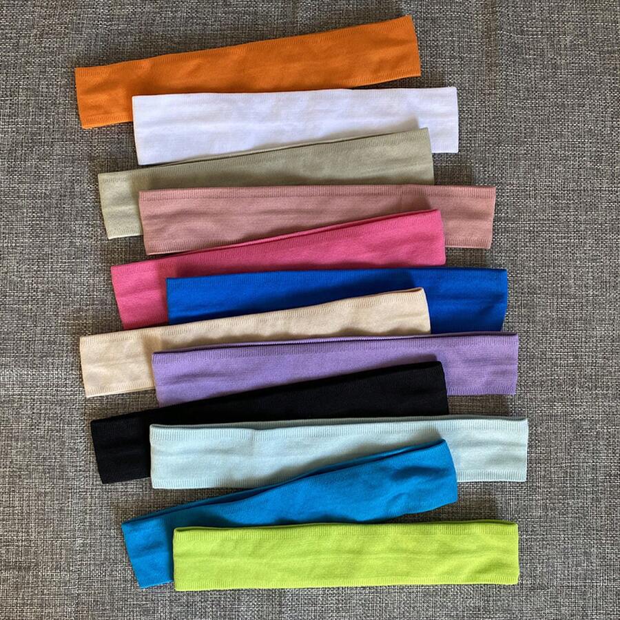 Summer Double Silicone High-Elasticity Fitness Yoga Solid Color Anti-Sweat Headband, Face Washing Hair Accessory, Sweat-Absorbing Headband - 綠色雙矽膠髮帶 - 查看 1