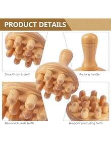 1/2/3pcs Wooden Massage Tool Set, Wooden Massage Kit, Manual Massage Tools For Legs, Waist, Shoulders, Arms, Back, Full Body Massage, Wooden Massage Roller, Home And Office Use - Apricot - View 7