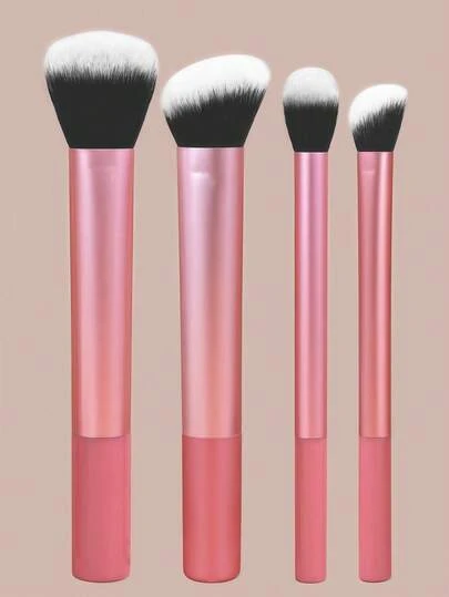  YZIMENG 4pcs Professional Makeup Brush Set, Including Blush Brush, Powder Brush, Contour Brush, Highlighter Brush, Eye Shadow Brush, Suitable For Powder, Liquid And Cream Cosmetics, Ideal Gift For Women And Girls. The Set Includes Makeup Brushes, Makeup Brush Set, Complete Makeup Tools, Makeup Brush Set, Complete Makeup Tools, Makeup Brush Set, Makeup Gift Set, Etc., Promotional Gift, Professional Makeup Brushes, Complete Cosmetic Set
