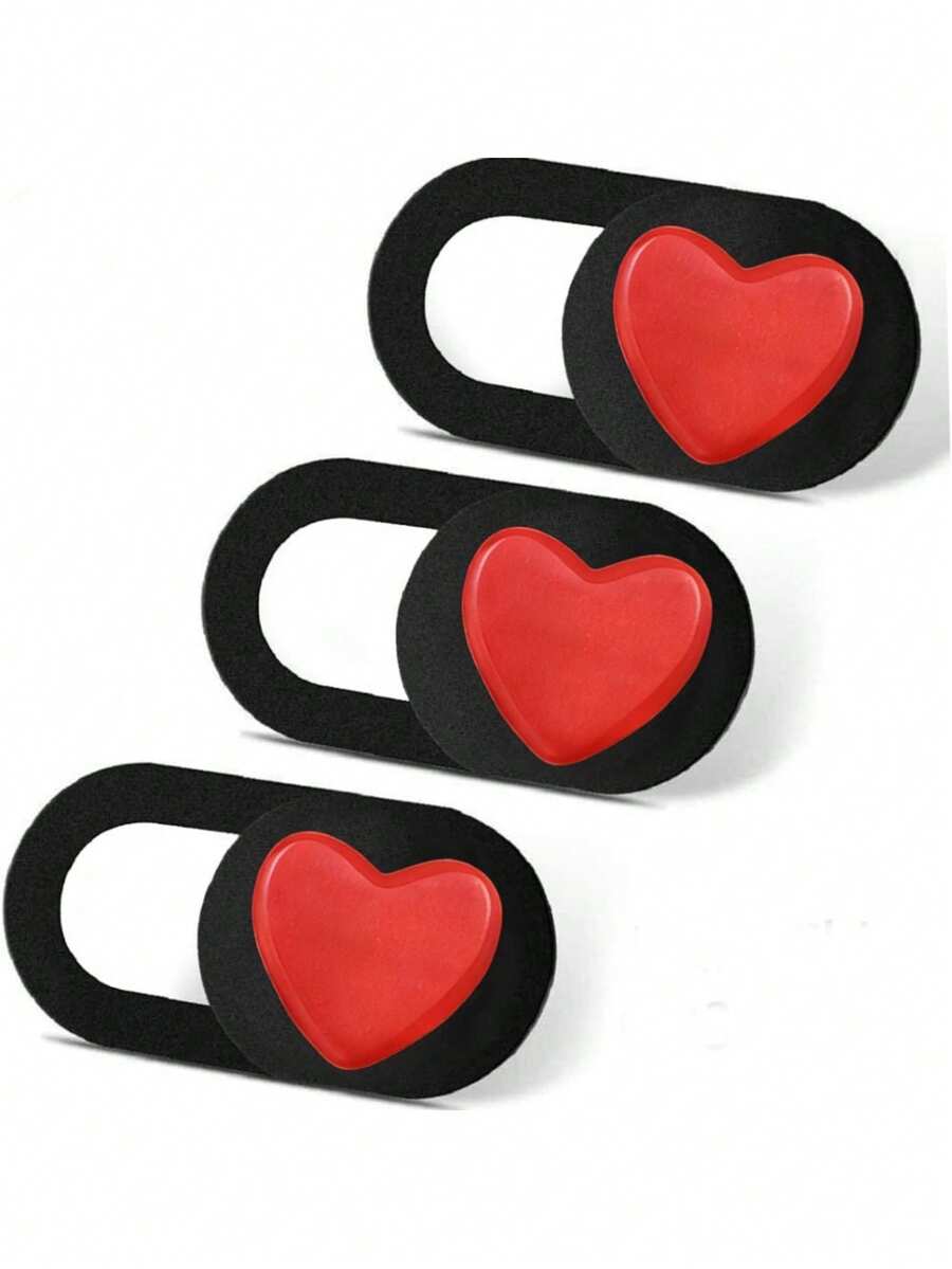 3pcs Heart-Shaped Camera Cover Slider, Ultra-Thin Movable, Computer & Phone Lens Privacy Protection, High-Quality Heart-Shaped Camera Cover, Anti-Peeping, Ideal Small Gift - Multicolor - View 1