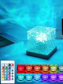 1pc 16-Color Water Wave Northern Lights Night Light, Square Projection Lamp, Touch/Remote Control, USB Powered, Home Decor Northern Lights Ambiance Light, Room Decoration, Holiday & Christmas Gift - Multicolor - View 4