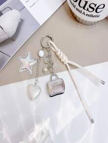 1个手工编织心形钥匙扣吊坠，独特包包挂饰，设计优雅 - 均碼 - 查看 4