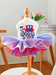 PETCIRCLE 1pc Pet Clothes, Dog/Cat Dress, Thin Tulle Skirt For Small Dogs, Spring/Summer New Arrival - American Tulle Skirt - Multicolor - View 7